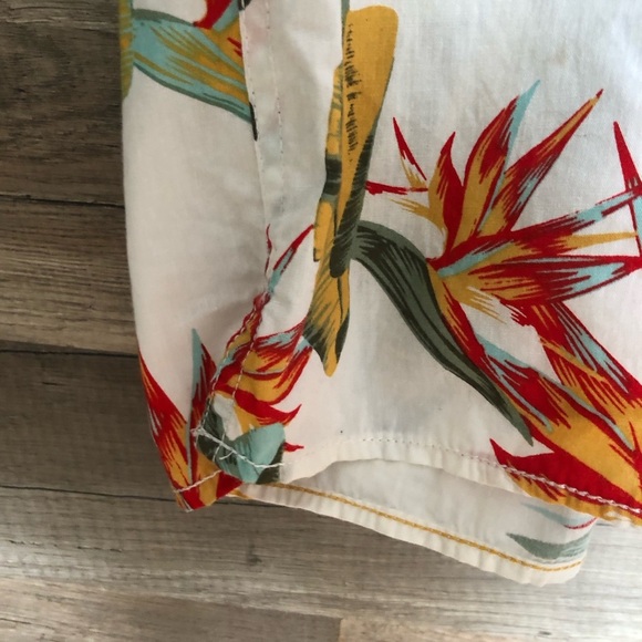 Jack and Jones Cotton Short Sleeved Tropical Print Button Down Shirt Large - Picture 6 of 8